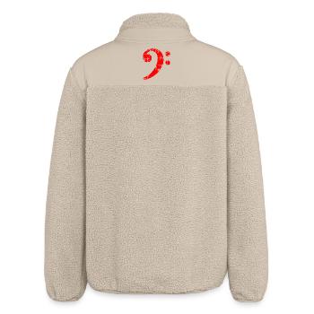 Bassschlüssel (Vintage Rot) Bassisten Bassist Bass - Relaxed Fit Unisex Sherpajacke von Stanley/Stella - Beige - Hinten
