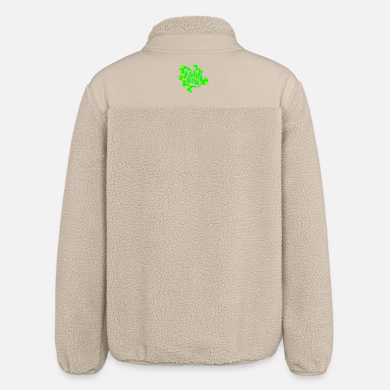 Conception de texte punk néon vert - Veste sherpa unisexe coupe décontractée Stanley/Stella - beige
