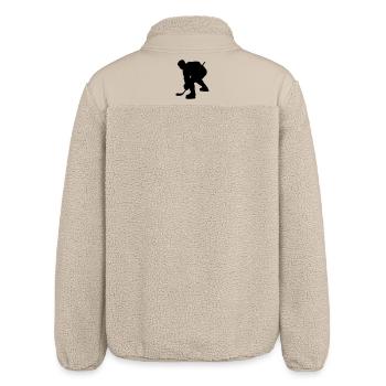 Eishockey Schattenbild Logo für Fanclub - Relaxed Fit Unisex Sherpajacke von Stanley/Stella - Beige - Hinten