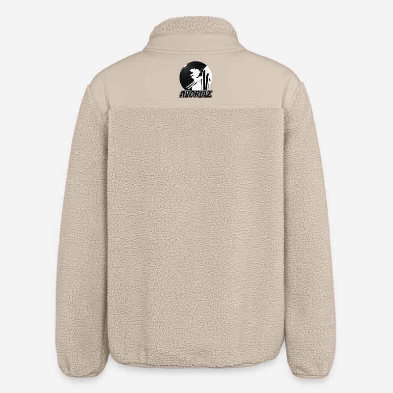 Avoriaz Ski Silhouette Saut - Veste sherpa unisexe coupe décontractée Stanley/Stella - beige