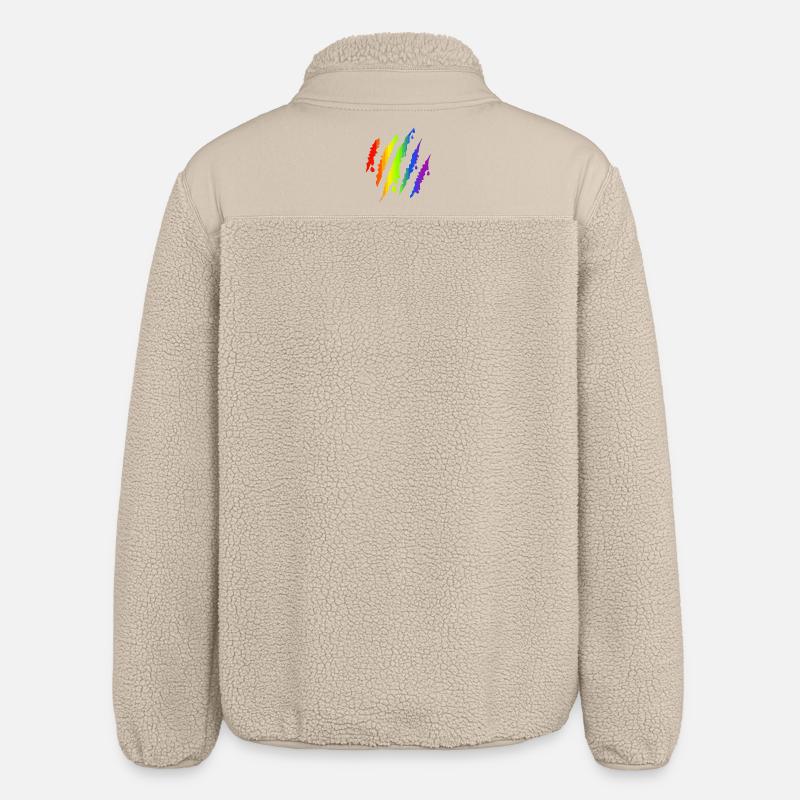 Pride LGBTQ Rainbow Scratch Mark - Veste sherpa unisexe coupe décontractée Stanley/Stella - beige