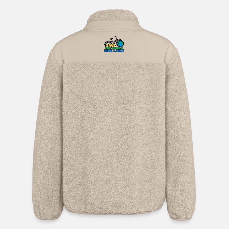 Umwelt Mutter Erde Statement Umweltschutz - Relaxed Fit Unisex Sherpajacke von Stanley/Stella - Beige