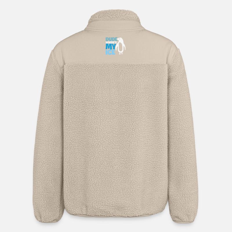 Penguin Global Warming Climate Change - Relaxed Fit Unisex Sherpa Jacket by Stanley/Stella - beige