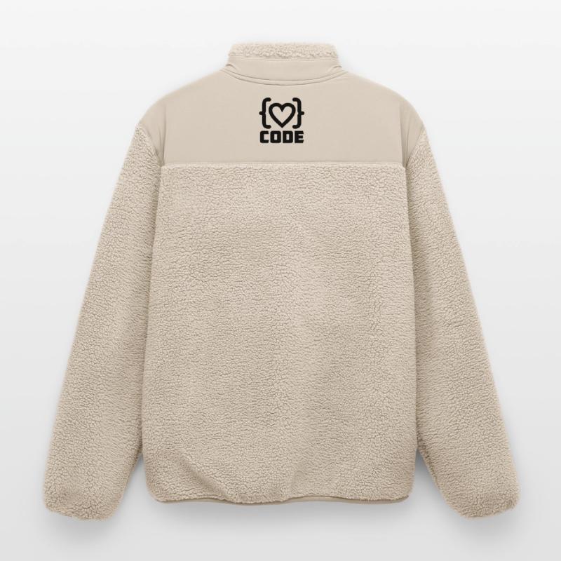 Herzprogrammierer Code Logo mit Text CODE Relaxed Fit Unisex Sherpajacke von Stanley/Stella