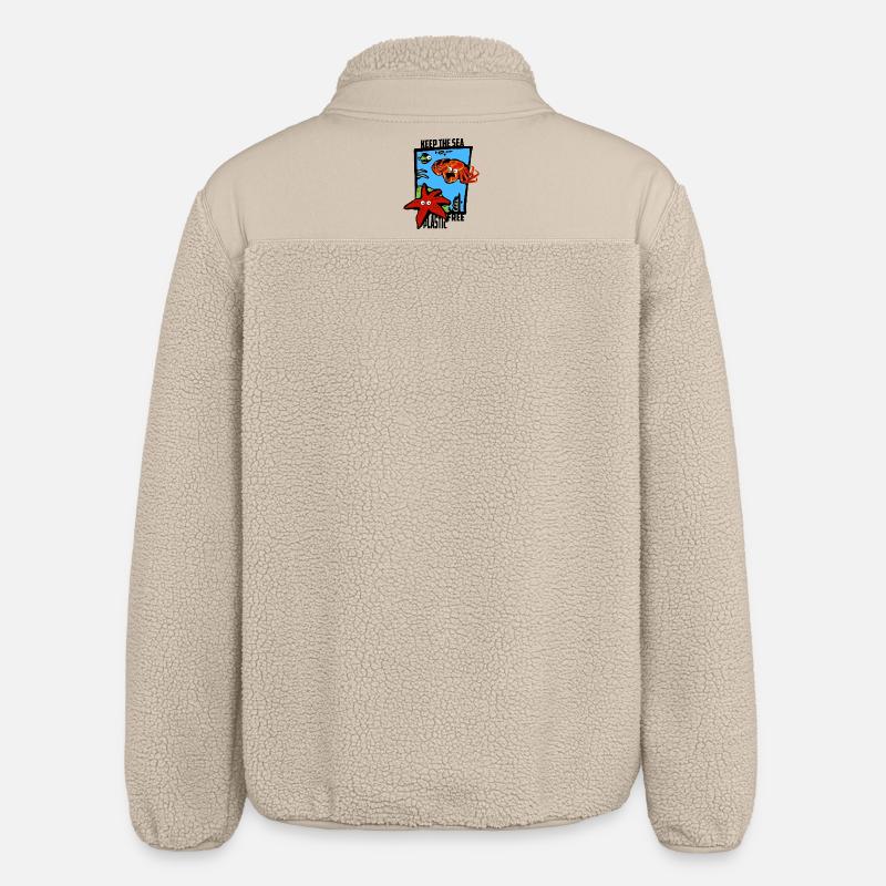 Halte das Meer Plastikfrei - Relaxed Fit Unisex Sherpajacke von Stanley/Stella - Beige
