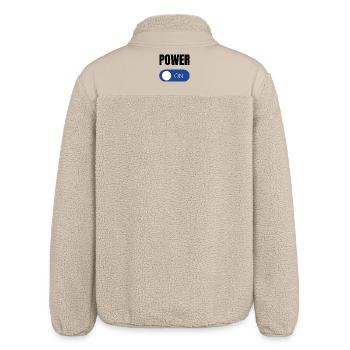 Blauer Toggle ON Design Power Motivation Energie - Relaxed Fit Unisex Sherpajacke von Stanley/Stella - Beige - Hinten