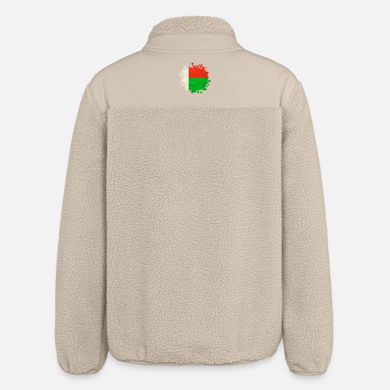 Blob de drapeaux de Madagascar - Veste sherpa unisexe coupe décontractée Stanley/Stella - beige