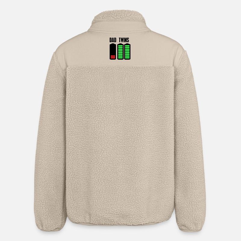 Neon Bar Equalizer on Black - Relaxed Fit Unisex Sherpa Jacket by Stanley/Stella - beige