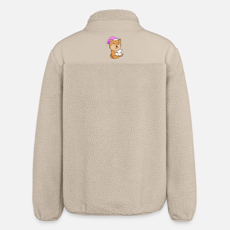 Chien de race Zwergspitz - Veste sherpa unisexe coupe décontractée Stanley/Stella - beige