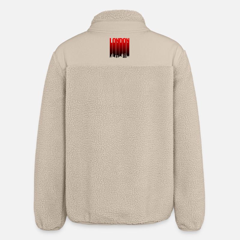 London Skyline Rot Gradient - Relaxed Fit Unisex Sherpajacke von Stanley/Stella - Beige