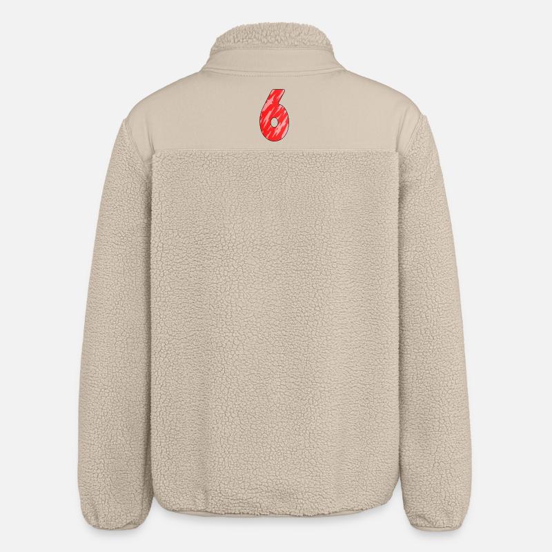 Number 6 - 6 years - Relaxed Fit Unisex Sherpa Jacket by Stanley/Stella - beige