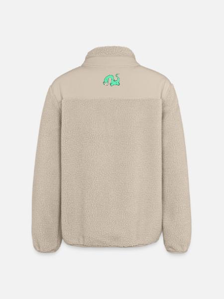Dinosaurs with Baby Dinosaurs - Relaxed Fit Unisex Sherpa Jacket by Stanley/Stella - beige