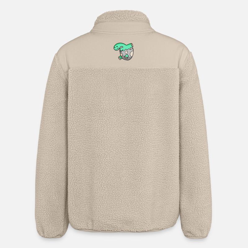 Dinosaur Egg Dino Motif - Relaxed Fit Unisex Sherpa Jacket by Stanley/Stella - beige