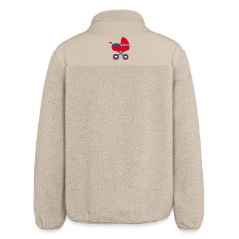 Geburt Baby 2025 Geschenk Geschenkidee - Relaxed Fit Unisex Sherpajacke von Stanley/Stella - Beige - Hinten
