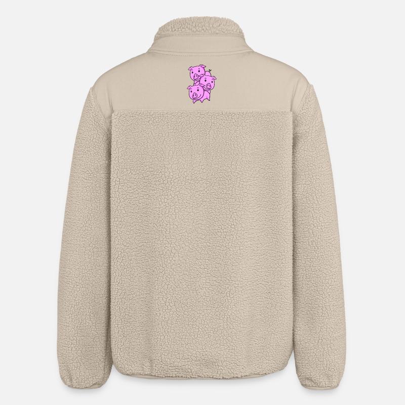 Porcs mignons - Veste sherpa unisexe coupe décontractée Stanley/Stella - beige