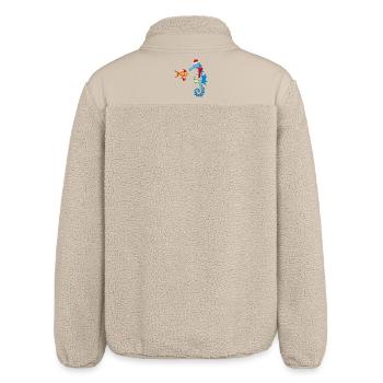 Fisch und Seepferdchen in Weihnachtsstimmung - Relaxed Fit Unisex Sherpajacke von Stanley/Stella - Beige - Hinten