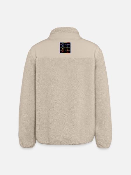 LGBTQIA FLAG - HEARTBEAT PRIDE - Relaxed Fit Unisex Sherpa Jacket by Stanley/Stella - beige
