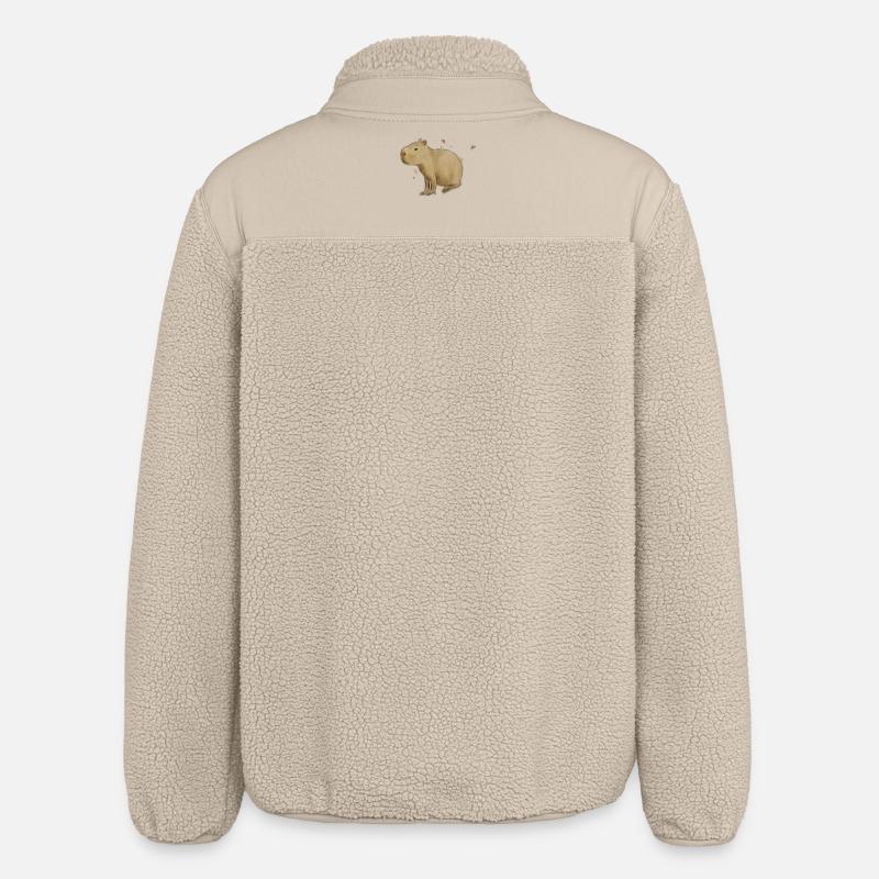 Capybara - Relaxed Fit Unisex Sherpajacke von Stanley/Stella - Beige