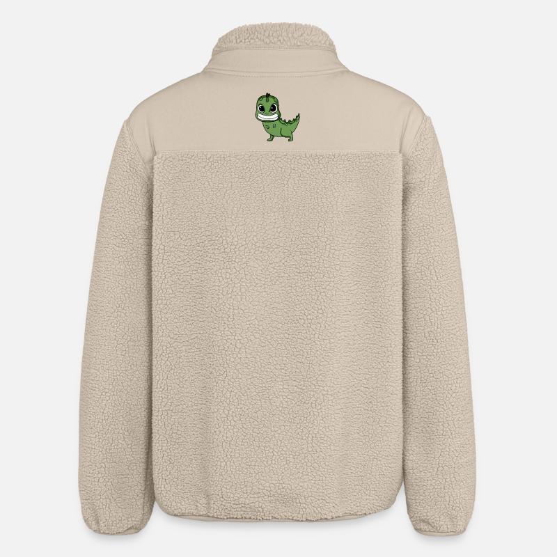 Angry Dinosaur - Relaxed Fit Unisex Sherpa Jacket by Stanley/Stella - beige