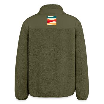 Constructivism - MODERN ART - BACKGROUND - Relaxed Fit Unisex Sherpa Jacket by Stanley/Stella - khaki - Back