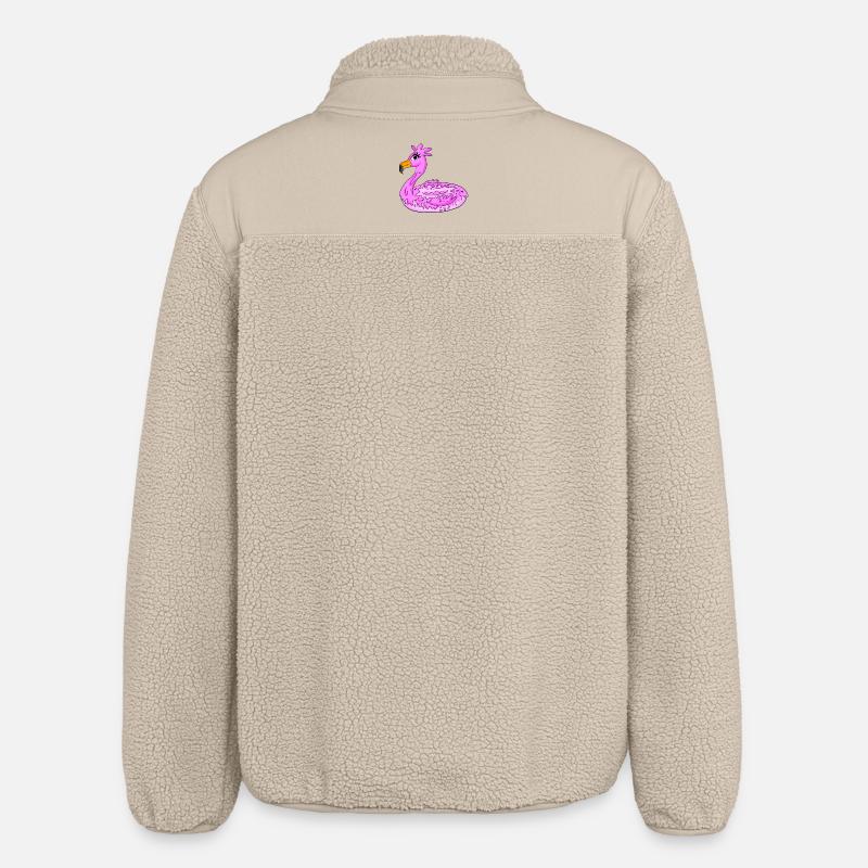 Flamingo Donut - Relaxed Fit Unisex Sherpa Jacket by Stanley/Stella - beige