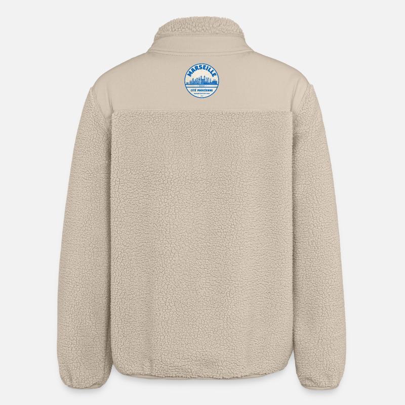 Marseille Cité Phocéenne Emblem - Relaxed Fit Unisex Sherpajacke von Stanley/Stella - Beige