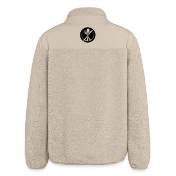 Messer, Gabel und Löffel transparent auf Teller - Relaxed Fit Unisex Sherpajacke von Stanley/Stella - Beige - Hinten