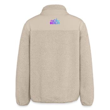 Berlin Skyline mit Berliner Wahrzeichen - Relaxed Fit Unisex Sherpajacke von Stanley/Stella - Beige - Hinten