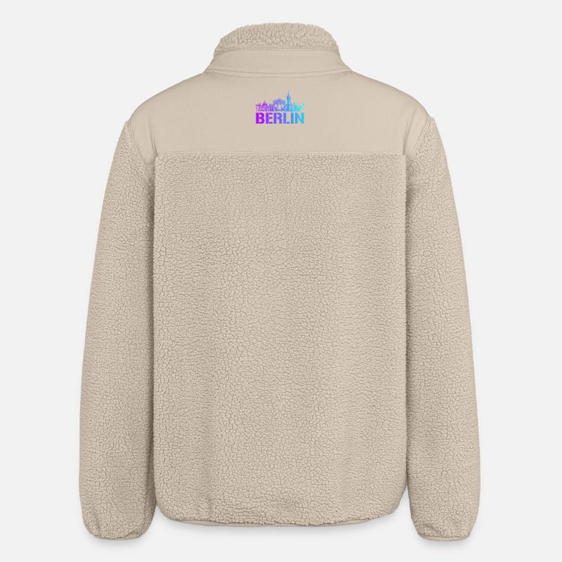 Berlin skyline with Berlin landmark - Relaxed Fit Unisex Sherpa Jacket by Stanley/Stella - beige