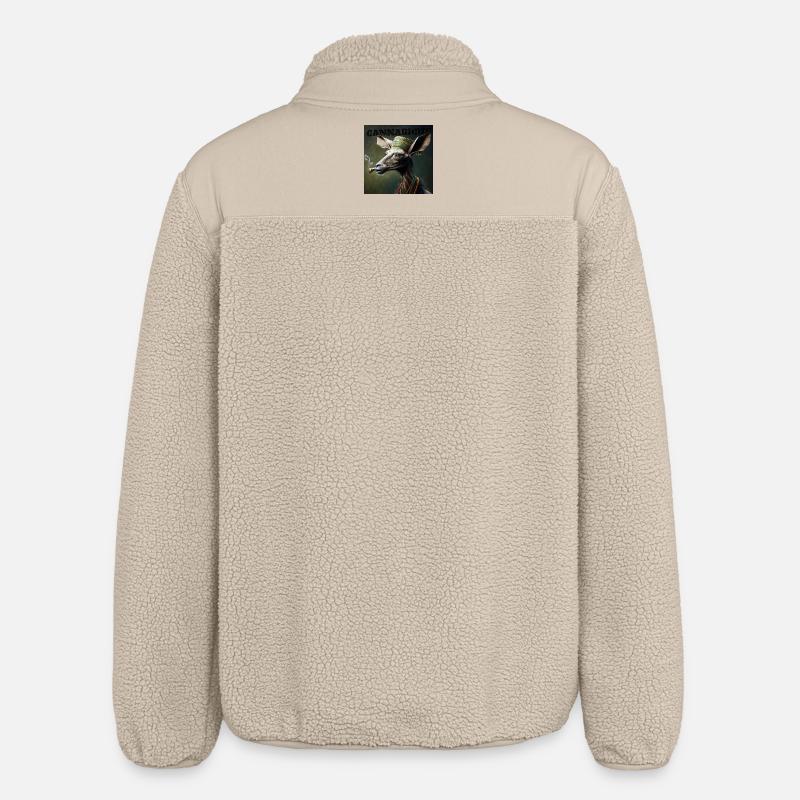 Cannabiche 04 mit Typografie - Relaxed Fit Unisex Sherpajacke von Stanley/Stella - Beige