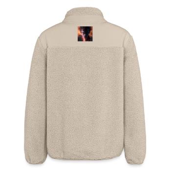 elektrik-Porträt – Blitz und inneres Feuer - Relaxed Fit Unisex Sherpajacke von Stanley/Stella - Beige - Hinten