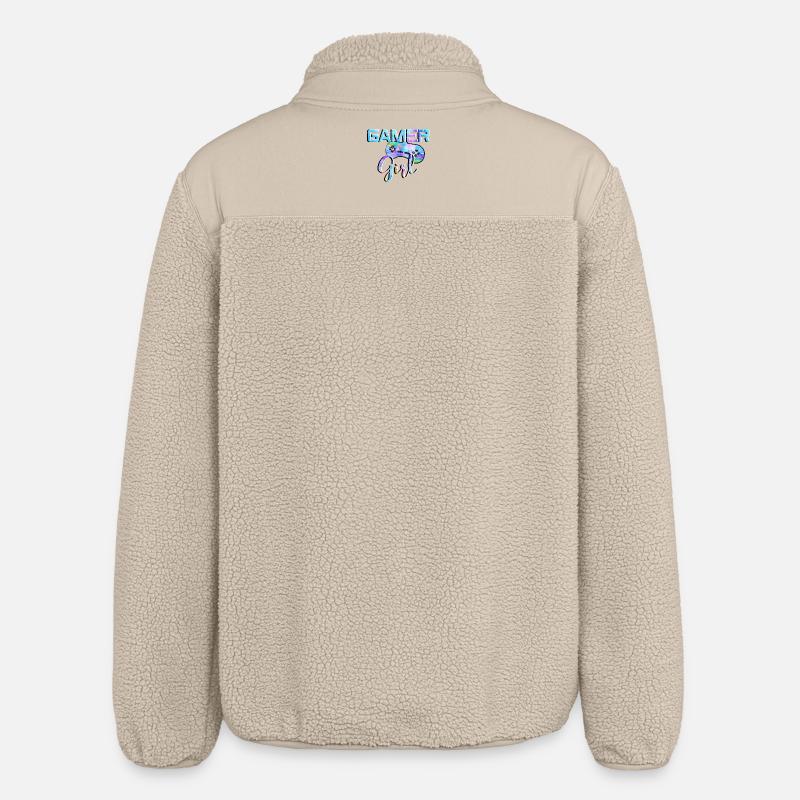 Gamer Girl Controller Controller - Relaxed Fit Unisex Sherpa Jacket by Stanley/Stella - beige