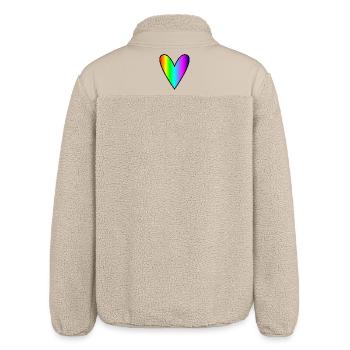 CŒUR. CŒURS. SAINT VALENTIN. LOVE. AMOUR. COUPLE. - Veste sherpa unisexe coupe décontractée Stanley/Stella - beige - Dos