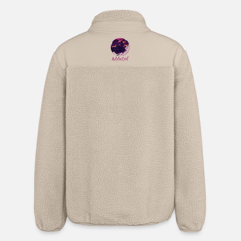 Synthwave Moto Accro - Veste sherpa unisexe coupe décontractée Stanley/Stella - beige