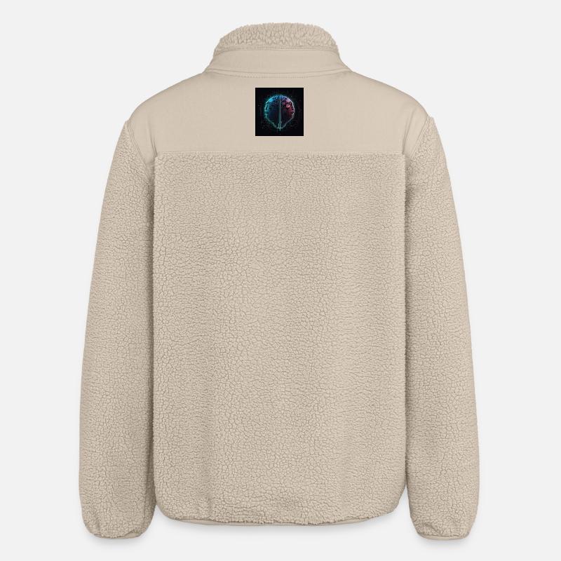 Neon Circuit Brain Split - Relaxed Fit Unisex Sherpa Jacket by Stanley/Stella - beige