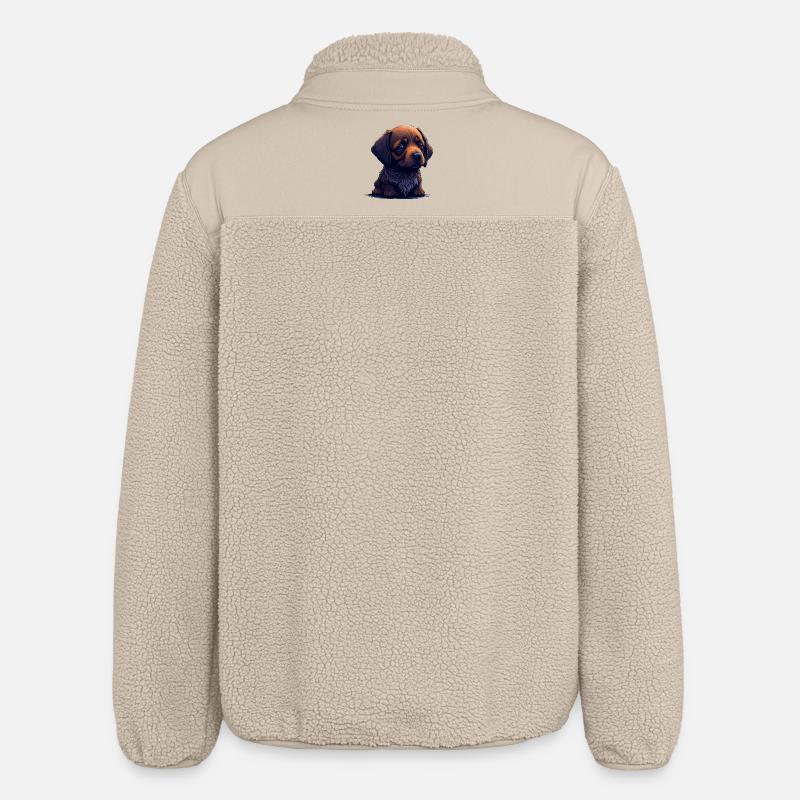 Teckel dans le style numérique - Veste sherpa unisexe coupe décontractée Stanley/Stella - beige