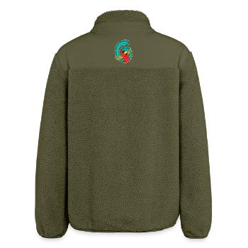 6 Birthday 6 years old with animal motif - six - Relaxed Fit Unisex Sherpa Jacket by Stanley/Stella - khaki - Back