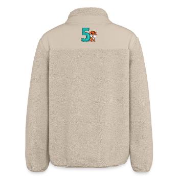 5 Birthday 5 years old with animal motif - five - Relaxed Fit Unisex Sherpa Jacket by Stanley/Stella - beige - Back