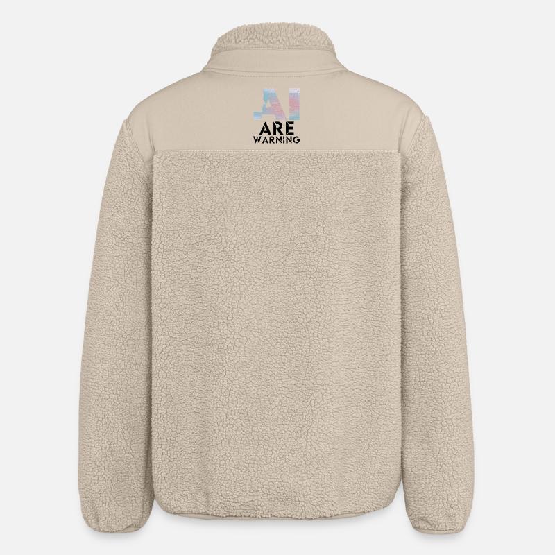 AI alert Caution artificial intelligence - Relaxed Fit Unisex Sherpa Jacket by Stanley/Stella - beige