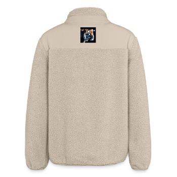 Mondlicht Tiger Neonkunst - Relaxed Fit Unisex Sherpajacke von Stanley/Stella - Beige - Hinten