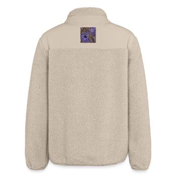 Tropical Flowers and Leaves - Relaxed Fit Unisex Sherpa Jacket by Stanley/Stella - beige - Back