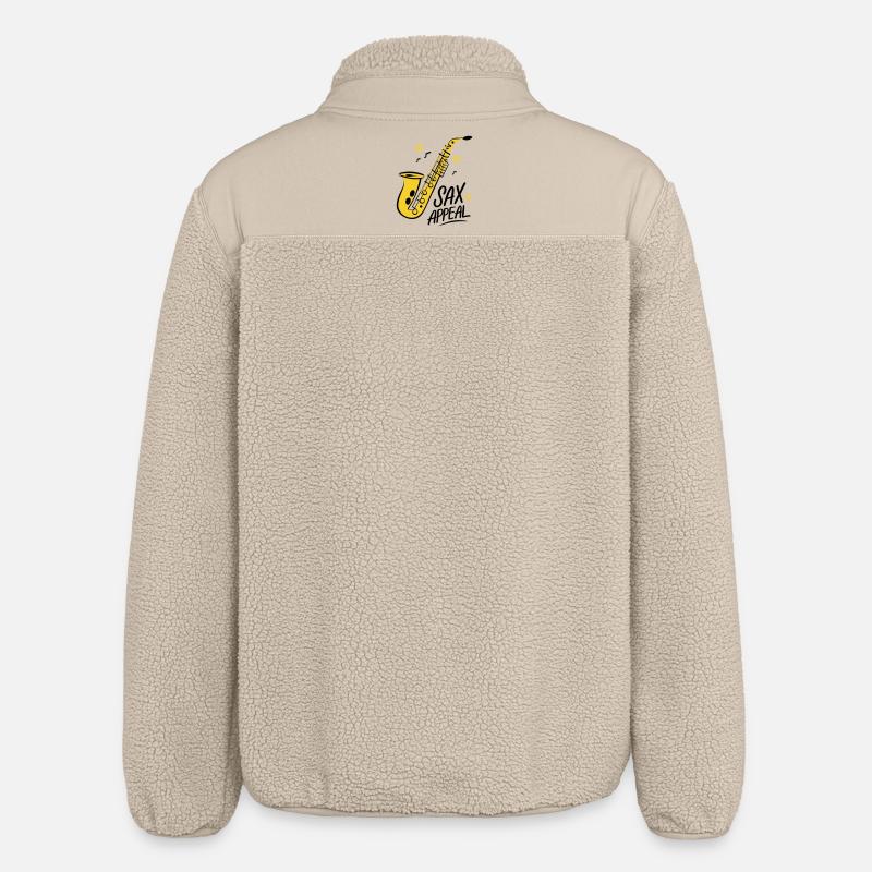 Saxophone Doré Jazz Graphique - Veste sherpa unisexe coupe décontractée Stanley/Stella - beige