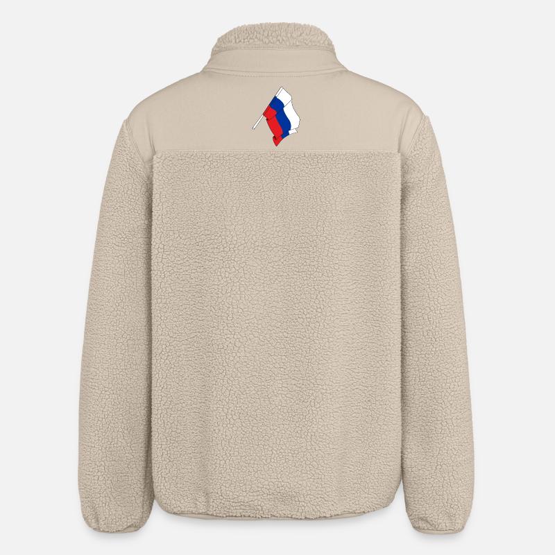Drapeau Russie - Veste sherpa unisexe coupe décontractée Stanley/Stella - beige