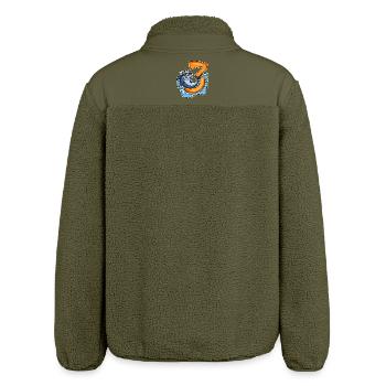 3rd Birthday 3 Year Old with Animal Motif - Three - Relaxed Fit Unisex Sherpa Jacket by Stanley/Stella - khaki - Back