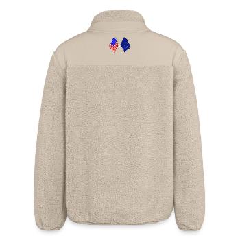 USA flag and European Union flag - Relaxed Fit Unisex Sherpa Jacket by Stanley/Stella - beige - Back