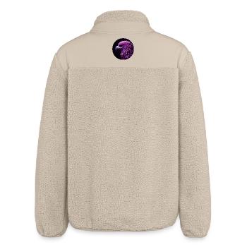 Adler Kopf lila und rosa, schwarzer Hintergrund - Relaxed Fit Unisex Sherpajacke von Stanley/Stella - Beige - Hinten