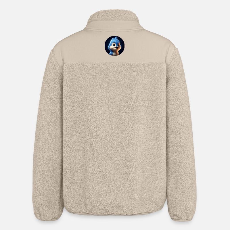 Blauer Vogel im Animationsstil - Relaxed Fit Unisex Sherpajacke von Stanley/Stella - Beige