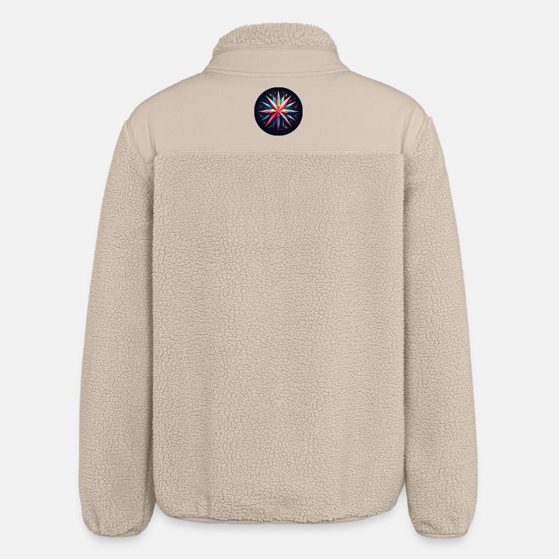 Polygon Stern bunt - Relaxed Fit Unisex Sherpajacke von Stanley/Stella - Beige