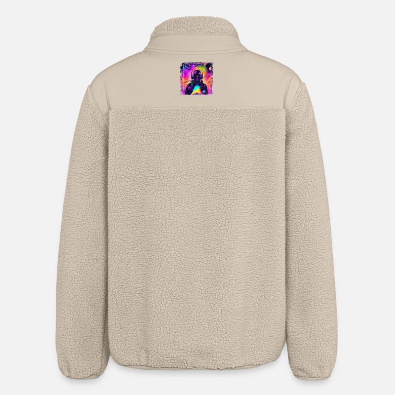 Astronaute néon au Cosmic Psychedelic - Veste sherpa unisexe coupe décontractée Stanley/Stella - beige