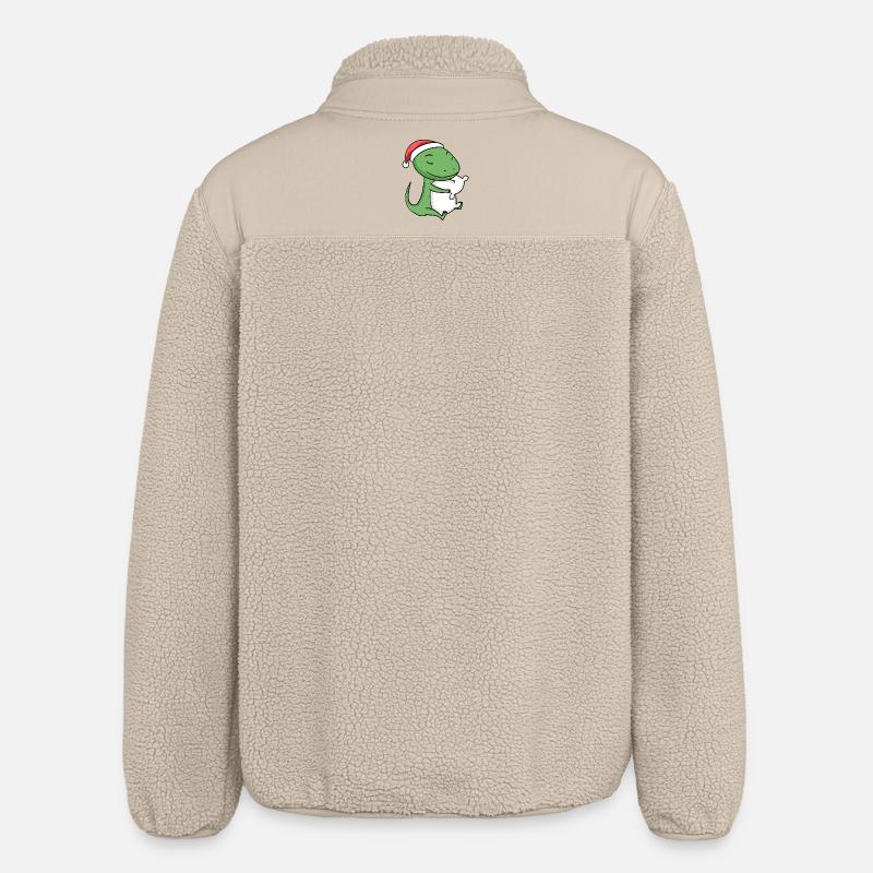 Lizard Cute Tired Christmas - Relaxed Fit Unisex Sherpa Jacket by Stanley/Stella - beige